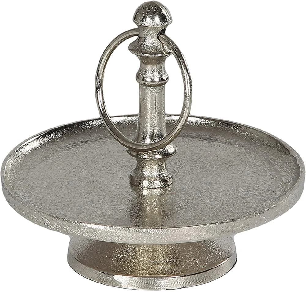 AMBIENTE HAUS Servierplatte Etagere 1 Stufe Silber Aluminium