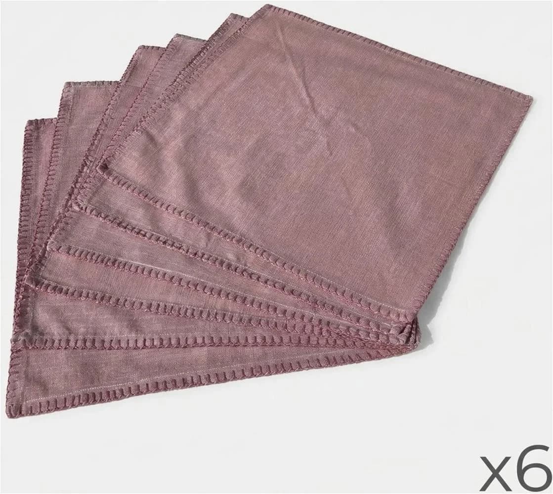 HOME AFFAIRE Servietten-Set 6er Rosa Baumwolle