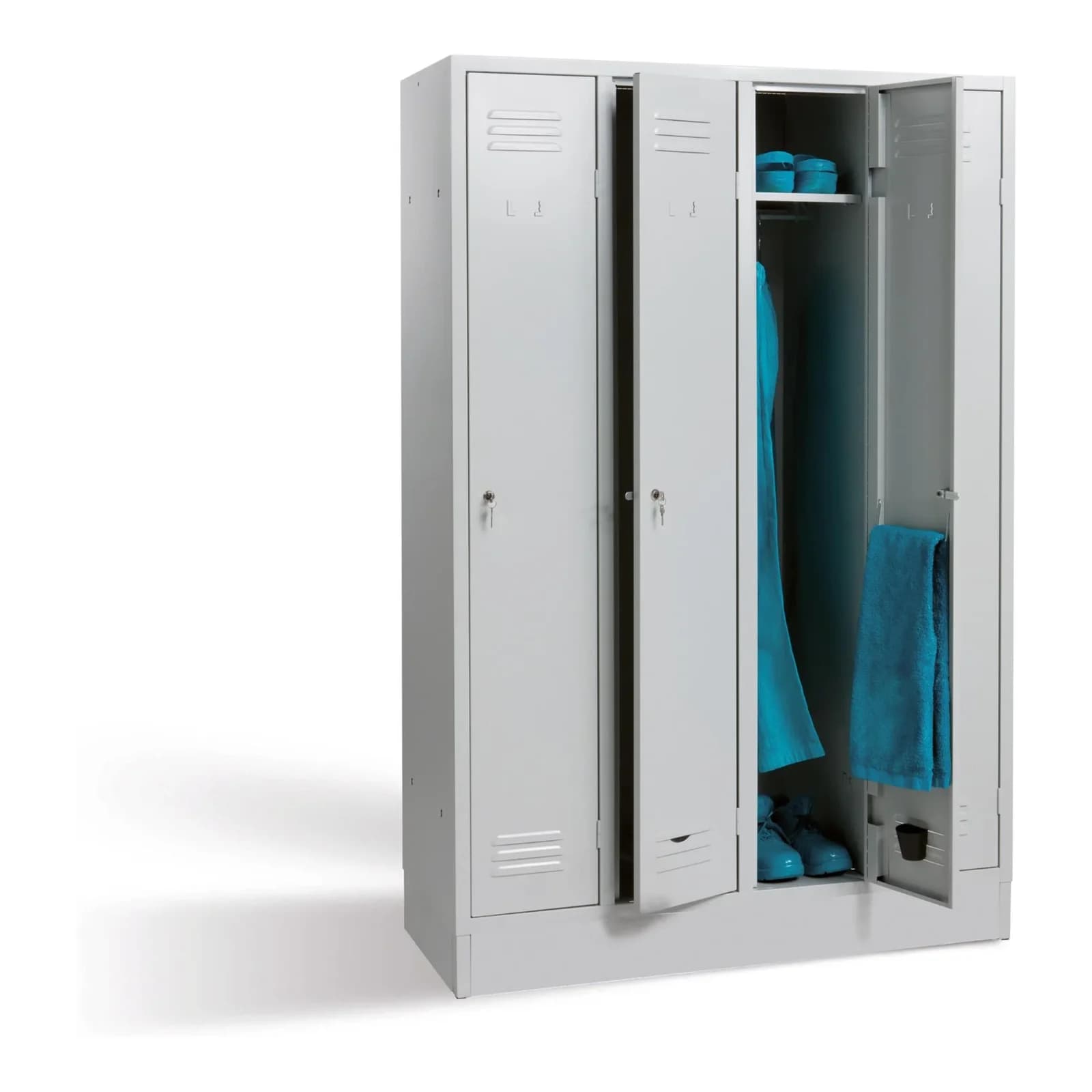 Bedrunka+Hirth Garderobenschrank 4 Abteile mit Drehriegelschloß
