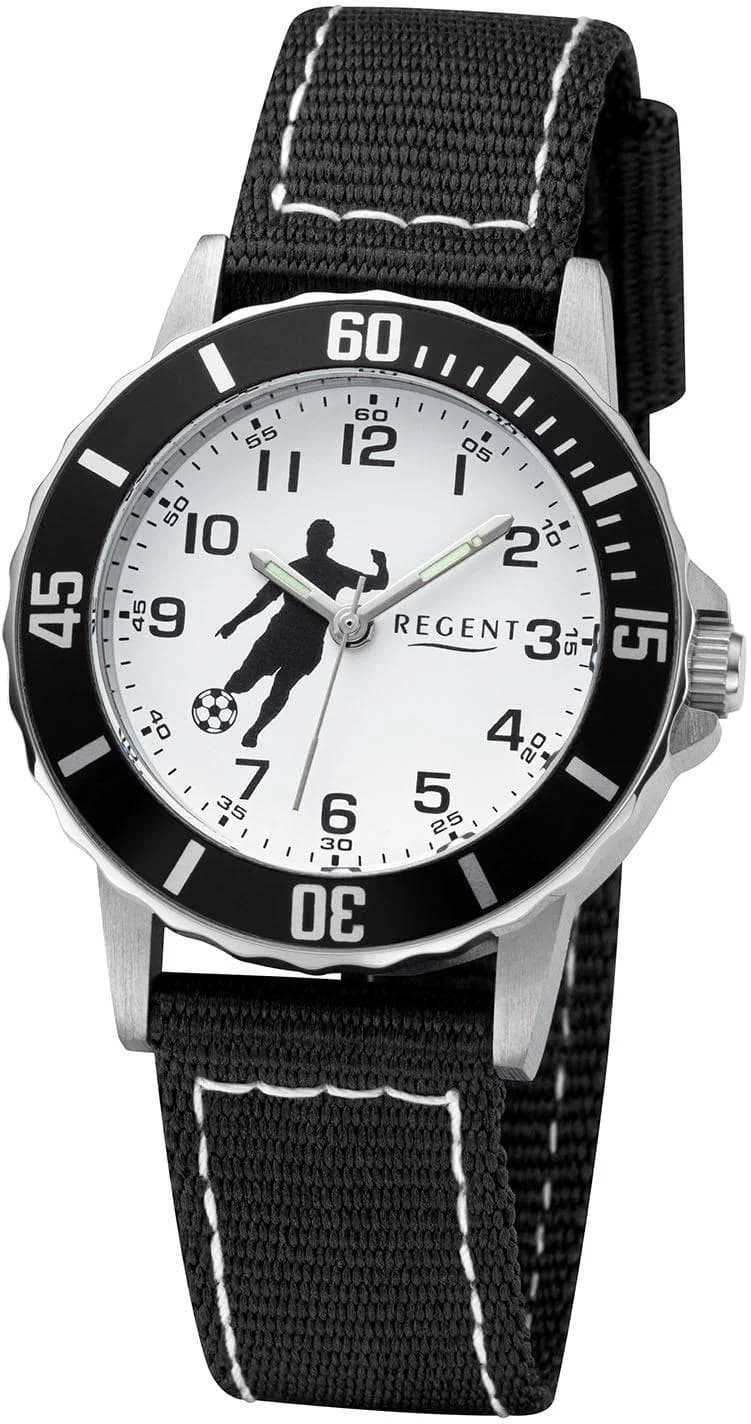 REGENT Quarzuhr Kinder schwarz 32mm Armbanduhr Lernuhr