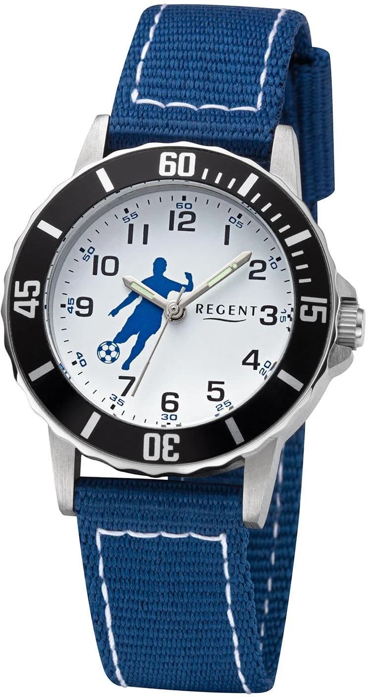 Regent Quarzuhr F1375 Kinder blau Nylon Armband