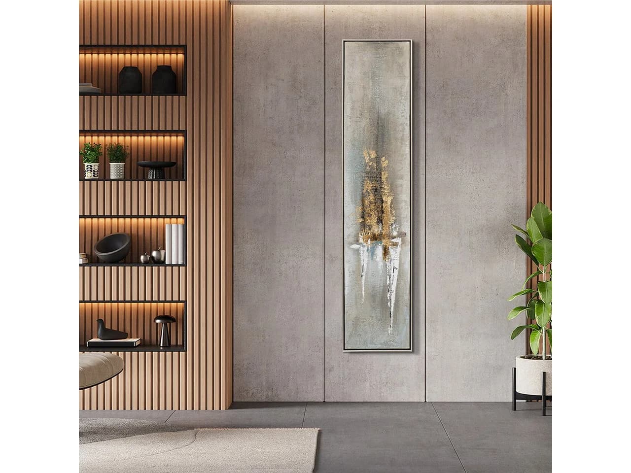 ArtUniverse Abstraktes Gemälde Flammendes Gold Beige Leinwand