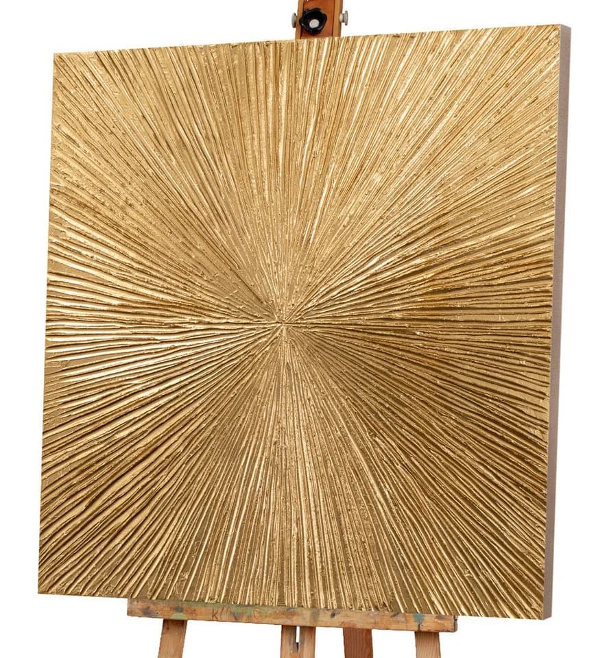 ArtUniverse Gemälde Goldene Sonnenstrahlen Handgemalt Gold