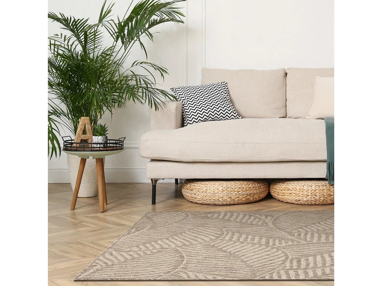 ArtUniverse Outdoorteppich Flory Beige 80x150 cm