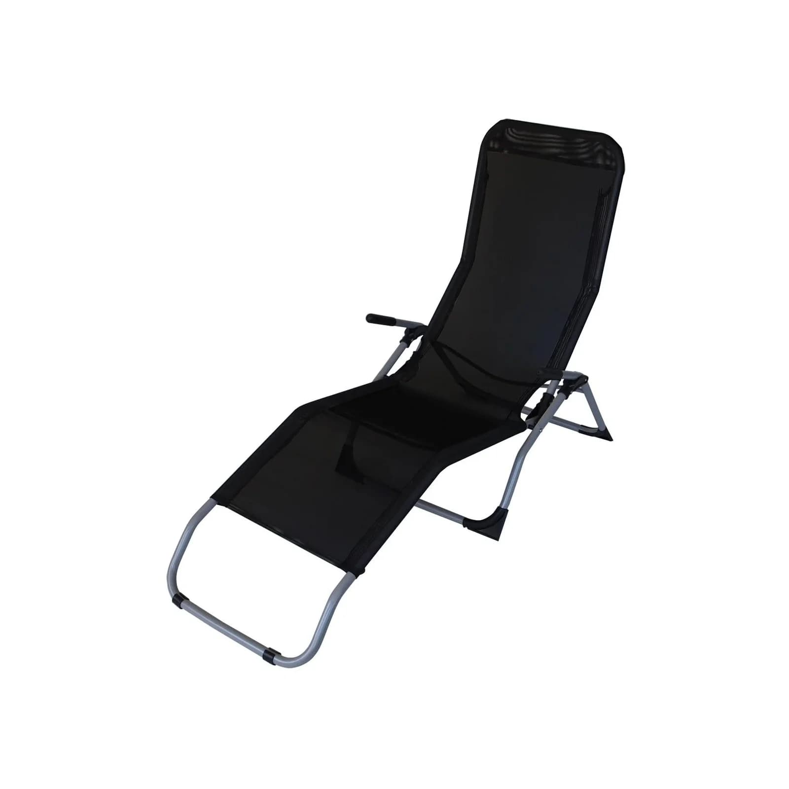 DEGAMO Wellnessliege SYLT - Faltbar & Kippbar, Stahl/Schwarz