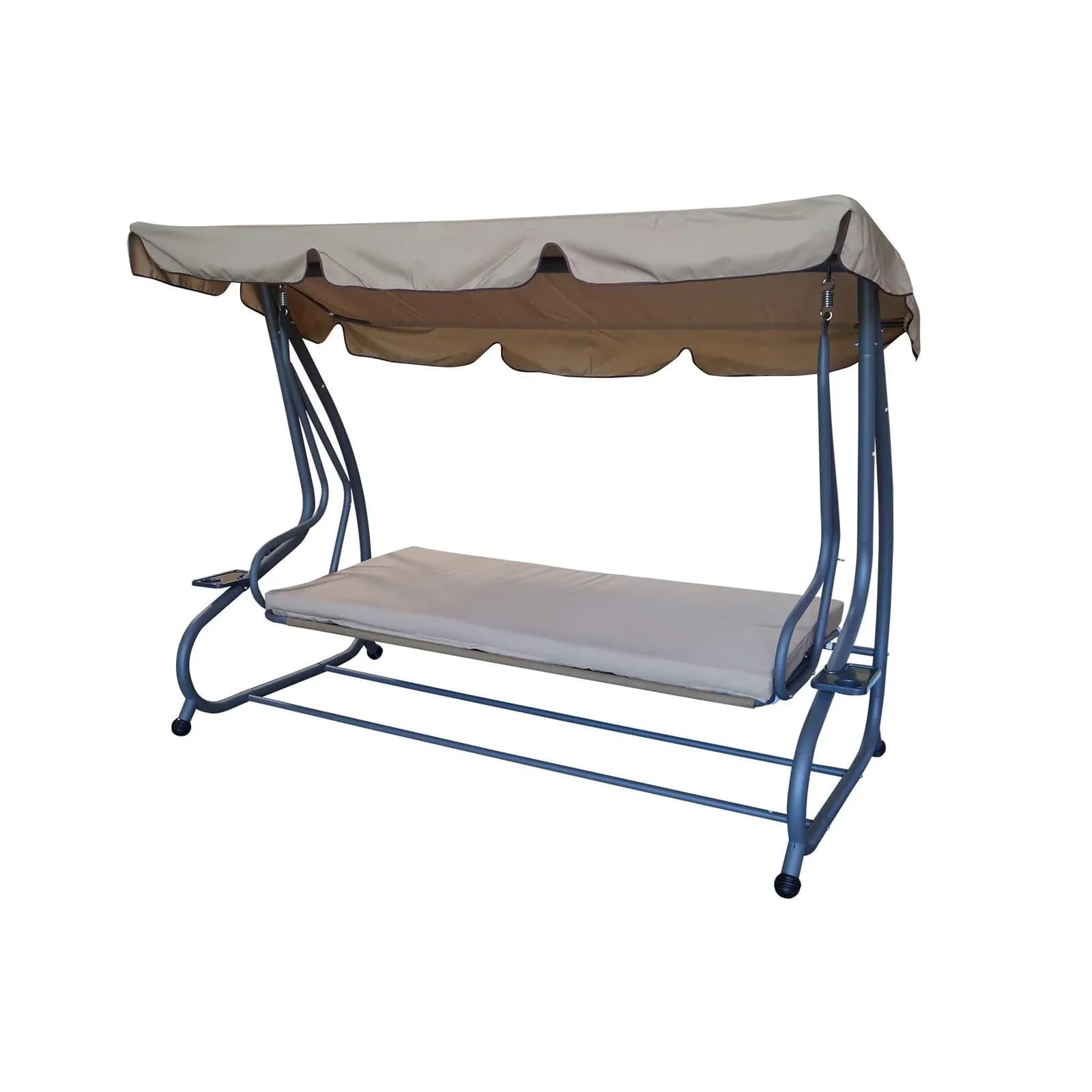 DEGAMO Hollywoodschaukel MIAMI 4-Sitzer Grau Beige Liegefunktion