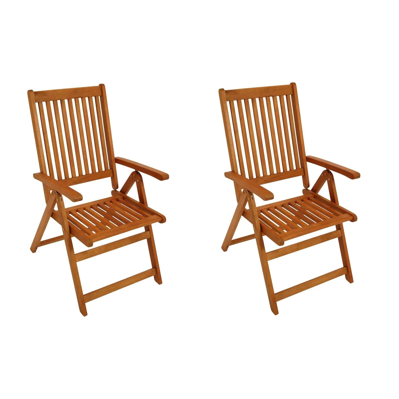 DEGAMO Klappsessel LAGO 2-er Set Eukalyptus geölt 8-fach verstellbar