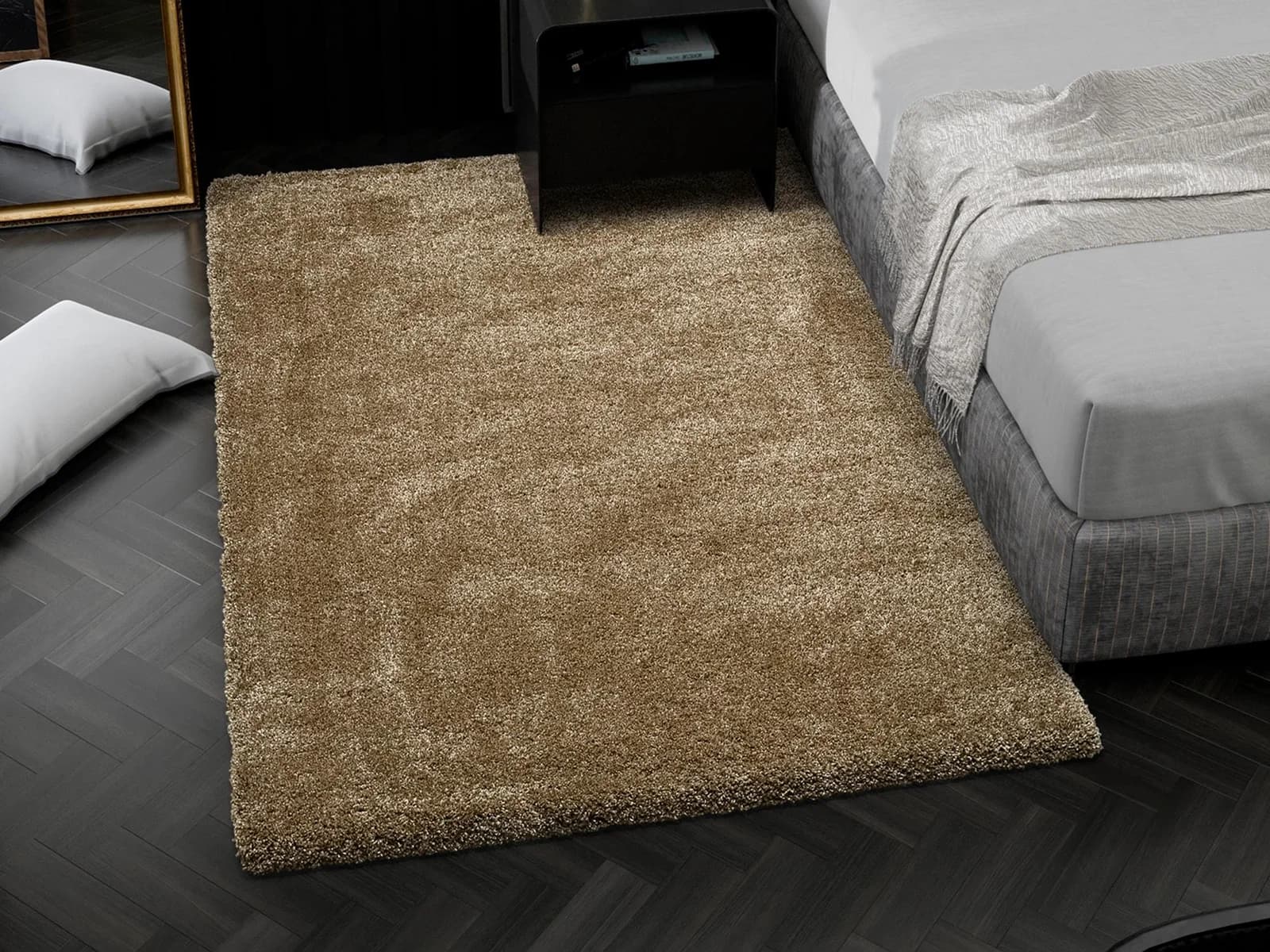 OCI Hochflor-Teppich 200x250 cm Braun Beige Uni