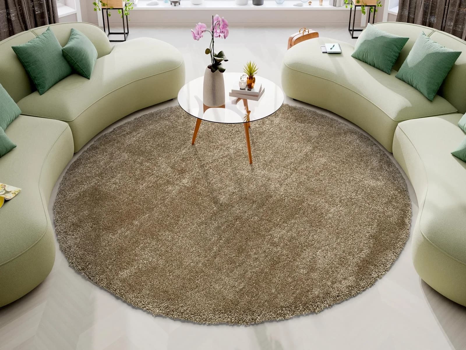 Teppich MODA Shaggy Braun Polypropylen