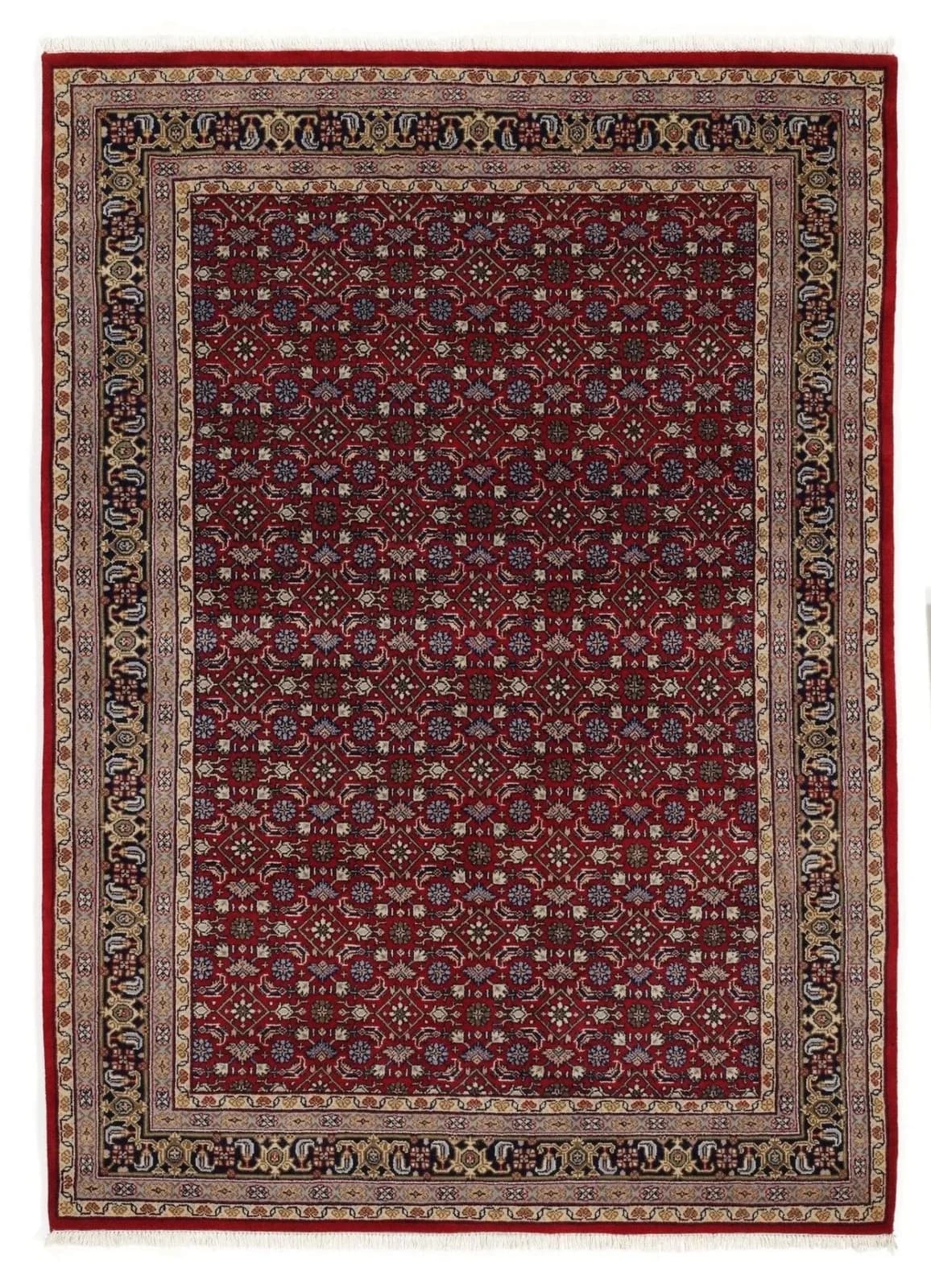 Orientteppich Himla Herati OCI Rot Blau Wolle Fransenteppich
