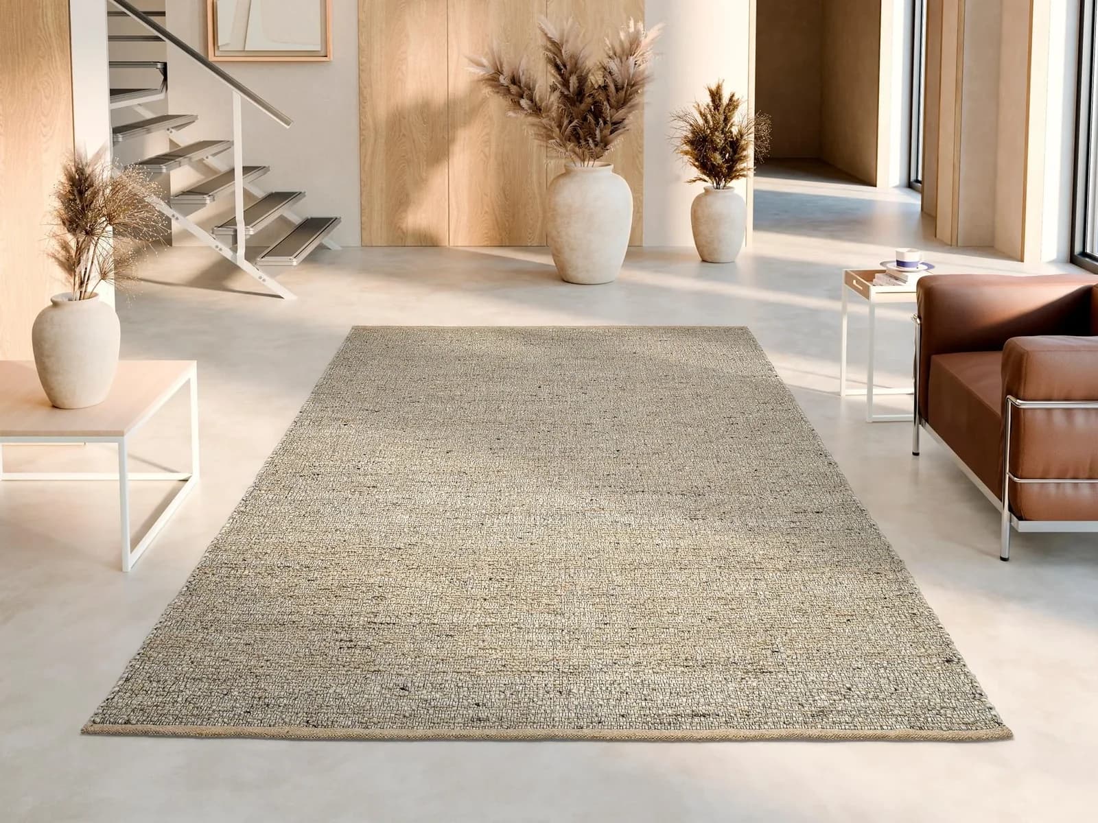 OCI Teppich Country Handweb Beige Grau 90x160 cm Handgewebt