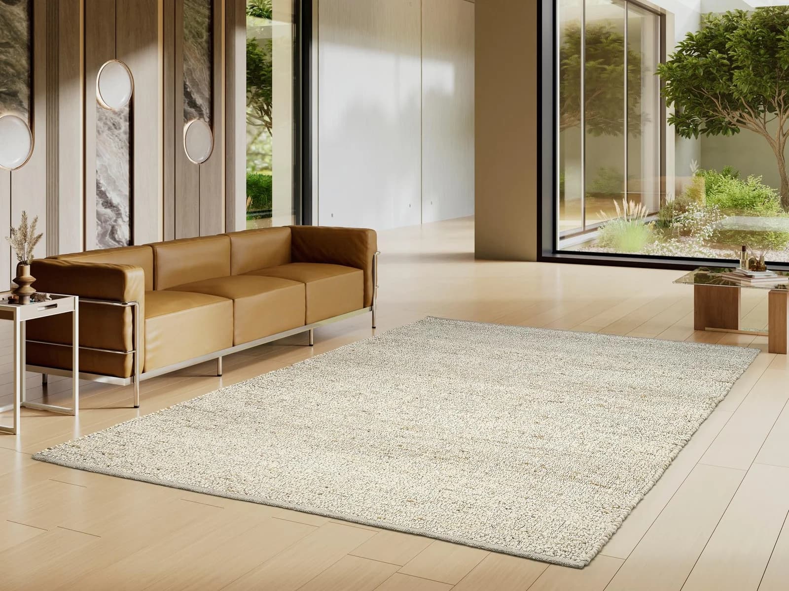OCI Wollteppich Country Handweb Beige Handgewebt