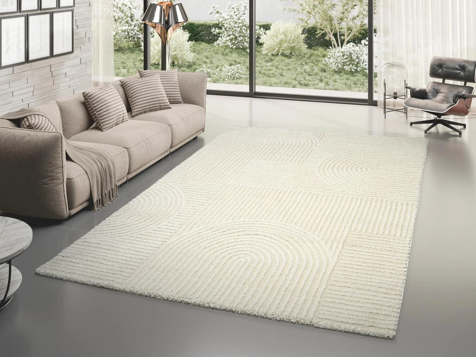 OCI Teppich LIV ATMOS Weiß Geometrisches Design