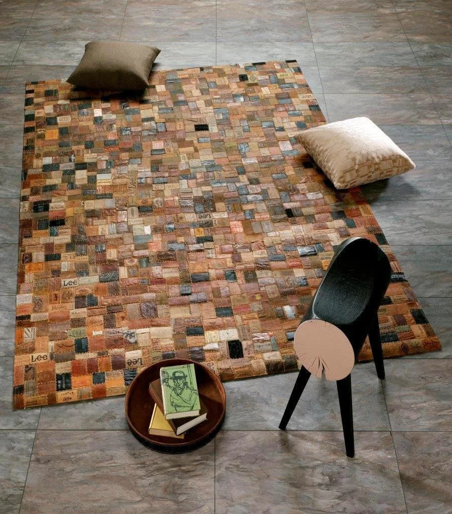 Lederteppich OCI Labelstar Patchwork Design