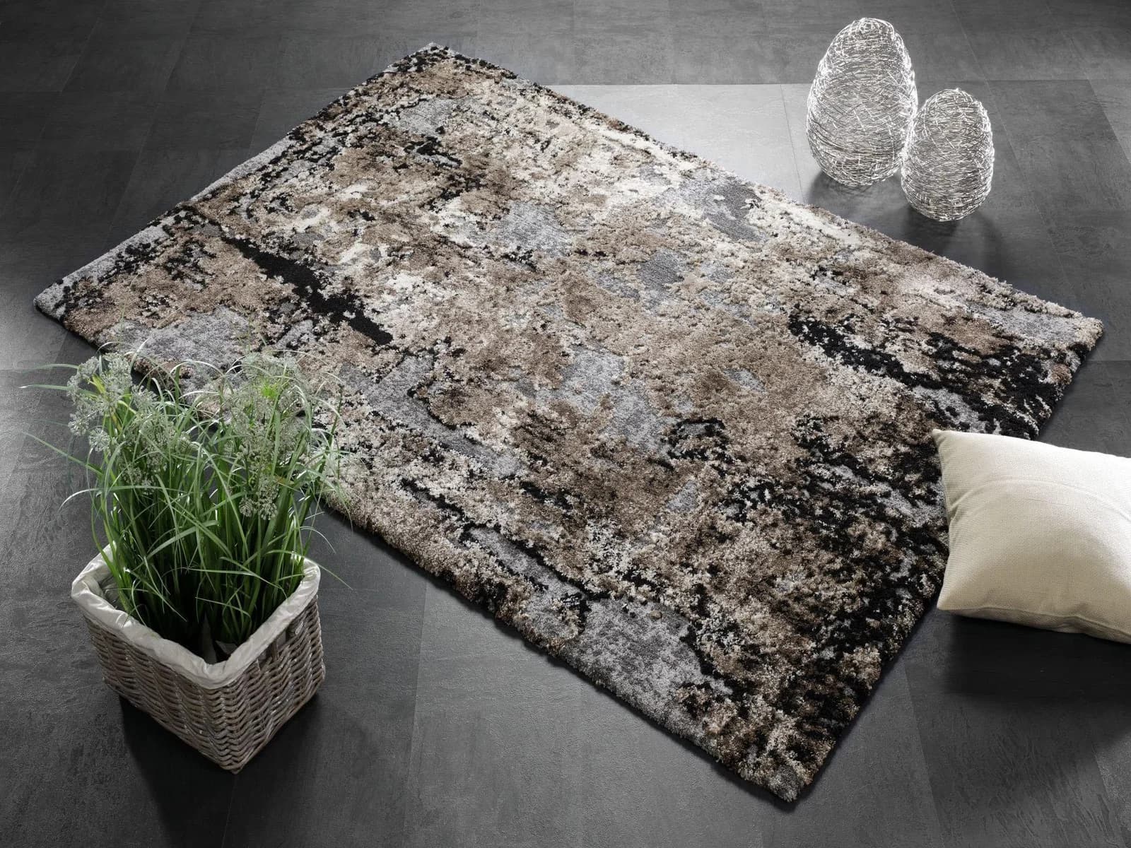 OCI Teppich Juwel Liray Beige Braun 3D Optik Kurzflor