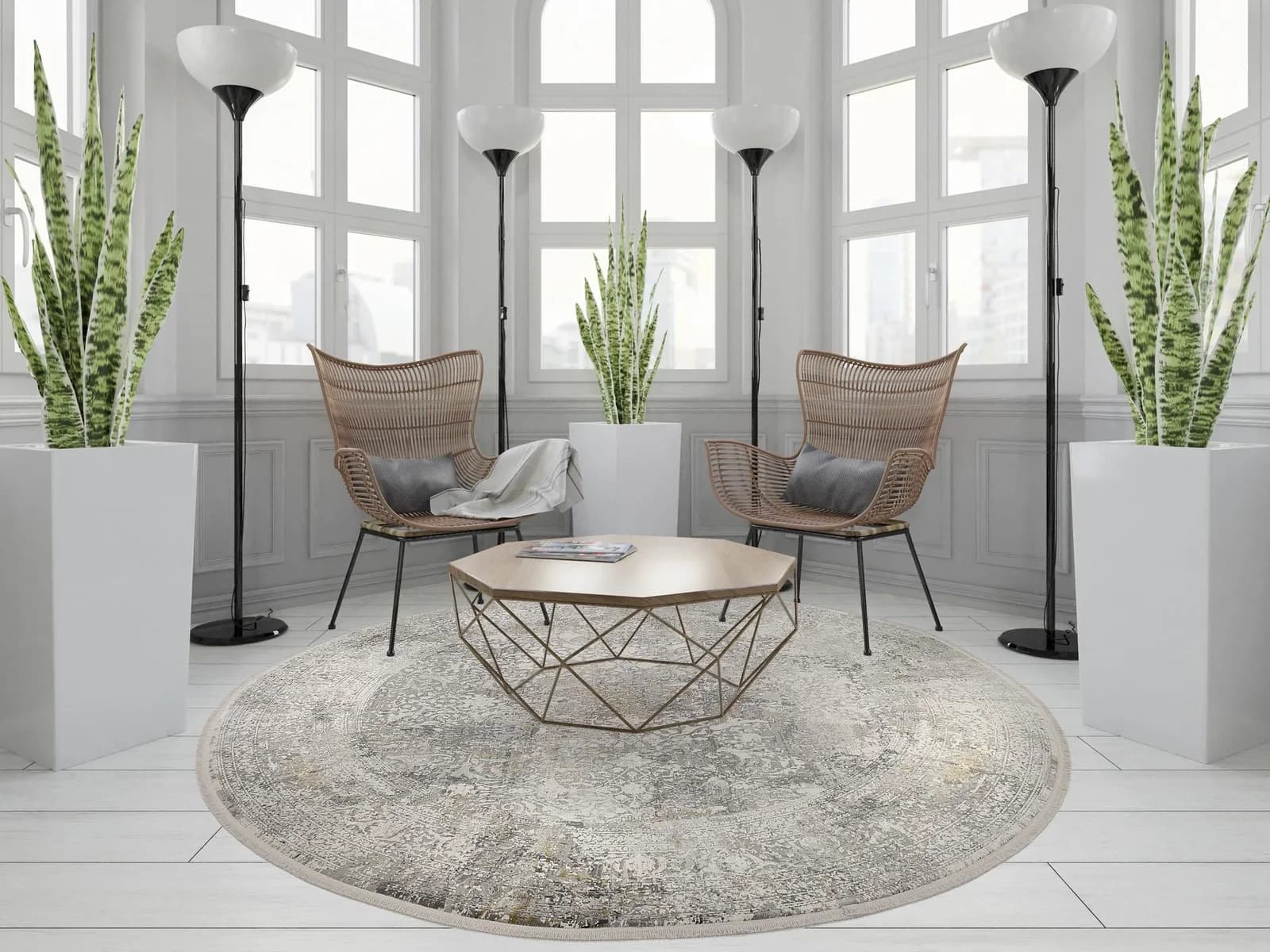 OCI Teppich BESTELLER CAVA Grau Vintage 3D-Effekt