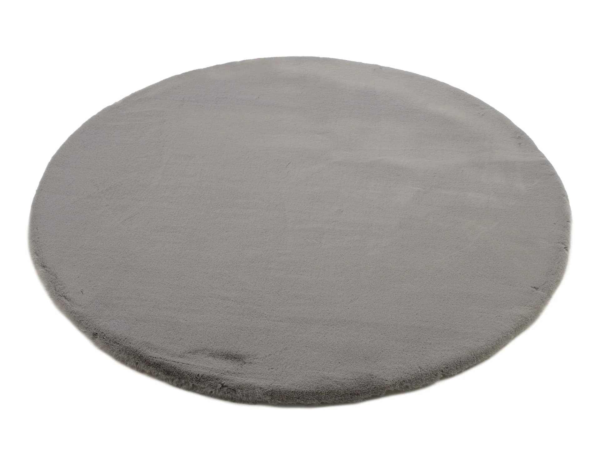 OCI ALISSA Hochflor-Teppich Grau Rund 120cm
