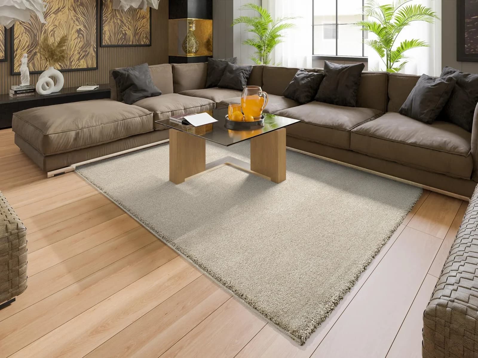 OCI Teppich NEW VILLA MELANGE Beige Grau Meliert Polypropylen Hochflor