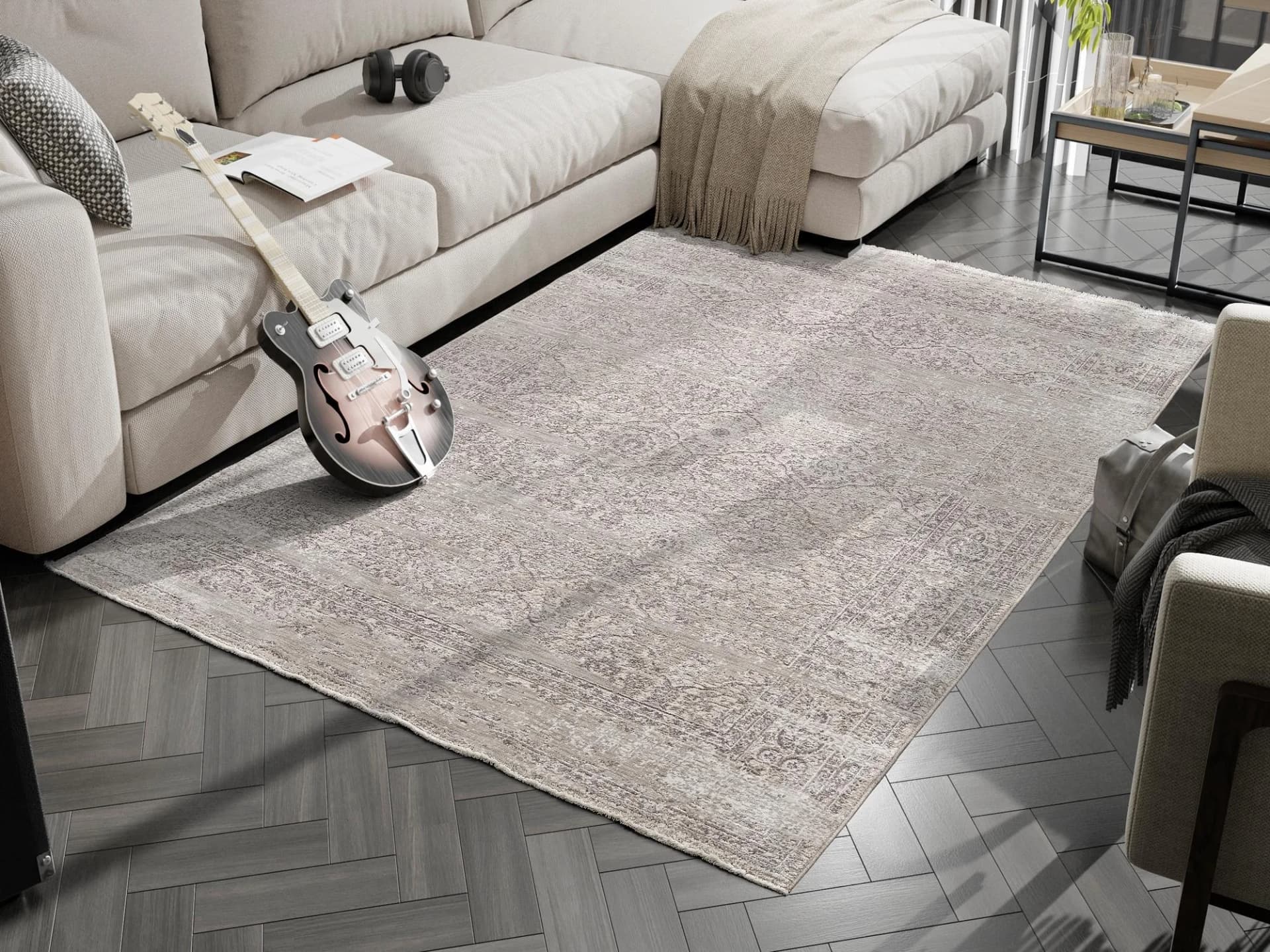 OCI VELA ANTIQUE Teppich Beige 3D Hochtief-Optik Kurzflor