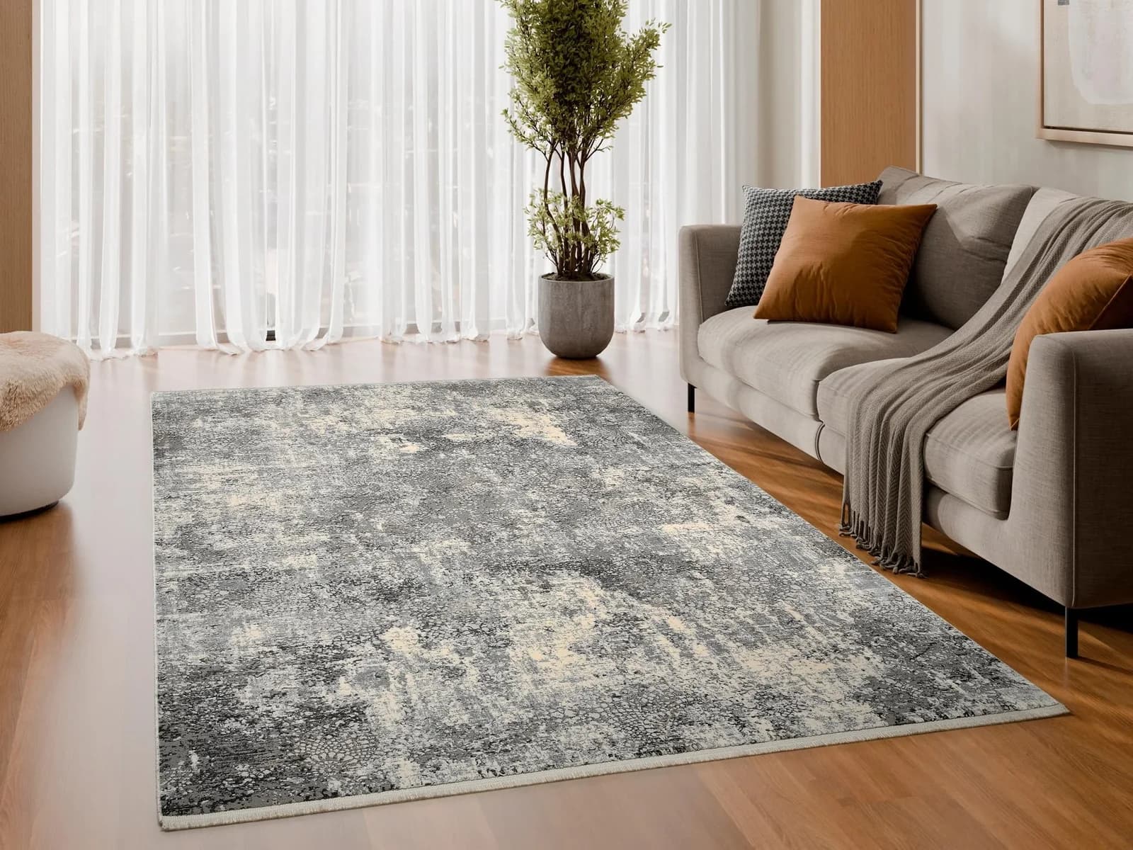 OCI Designteppich Grau Beige Hellgrau 80x150 cm