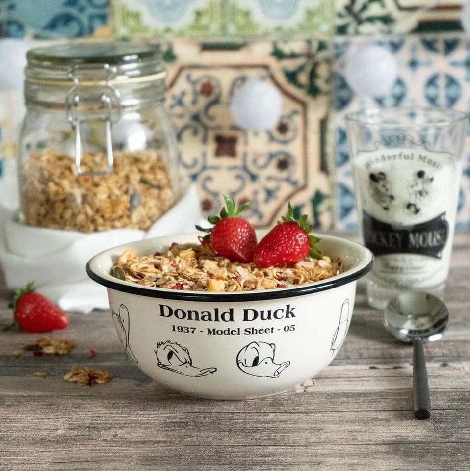 Geda Labels Müslischale Donald Duck Vintage Keramik Beige