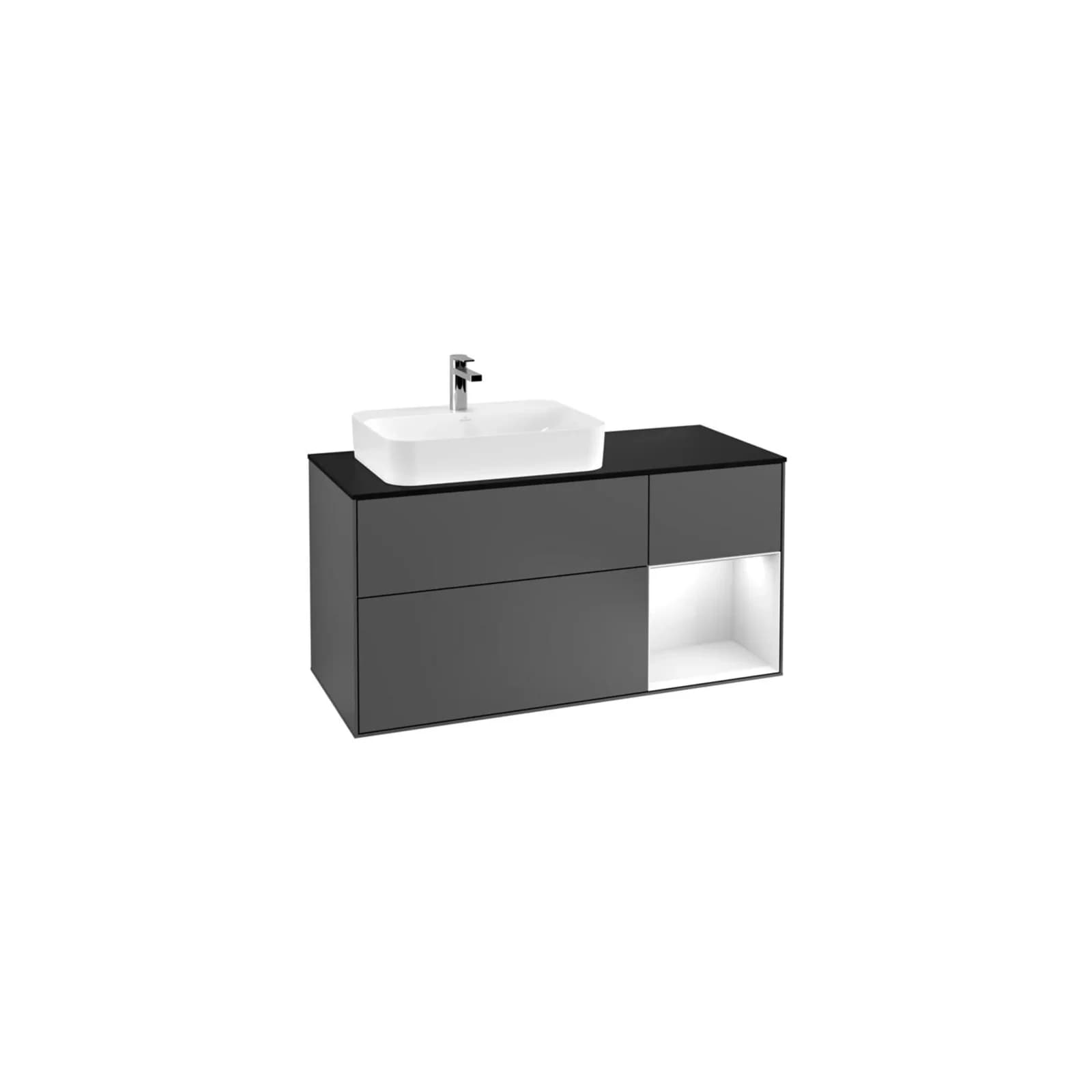 Villeroy & Boch Waschtischunterschrank Finion F40 1200x603x501mm Anthracite Matt Lacquer/Glossy White Lacquer