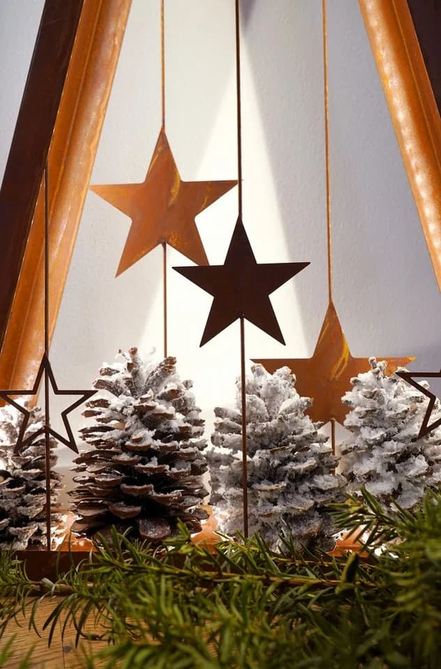 BADEKO Dekobaum Sternenbaum Ammersee mit LED-Beleuchtung Cortenstahl-Optik