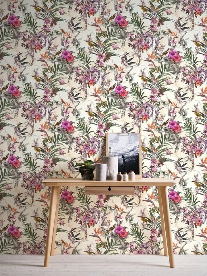 A.S. Création Vliestapete Dream Flowery Grün-Beige Floral