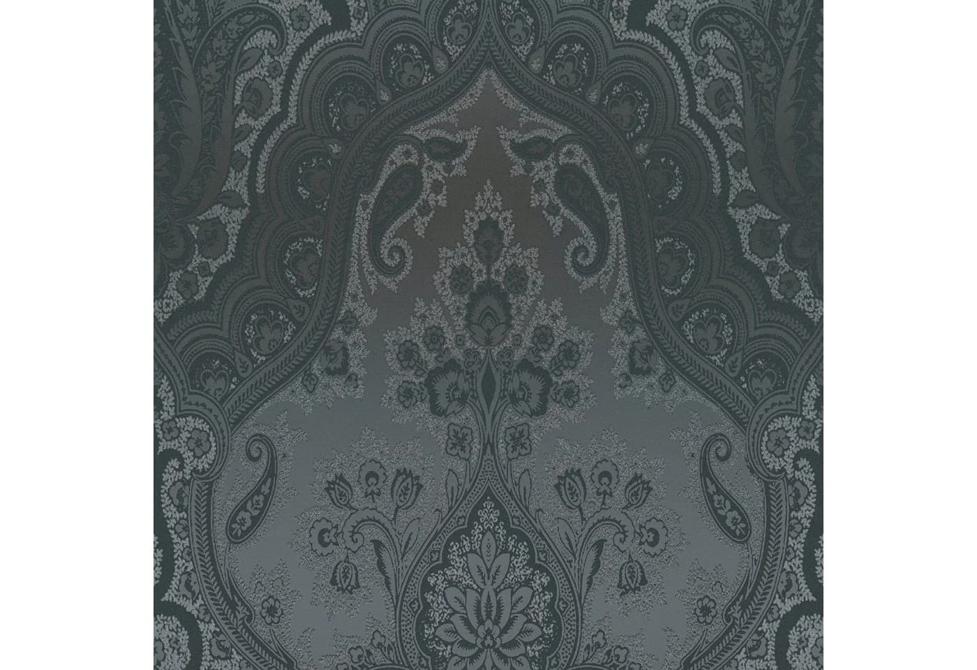 living walls Vliestapete My Home My Spa Grau/Schwarz Barock Ornament Glitzer