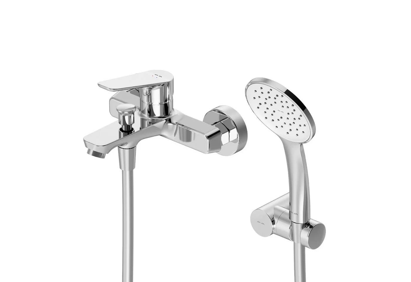 AM.PM Wannenarmatur HIT mit Handbrause und Halterung Chrom Silber