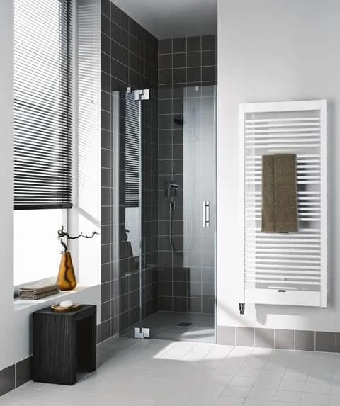 Kermi Filia XP Pendeltür mit Festfeld für Nische 80x185cm Silber Hochglanz
