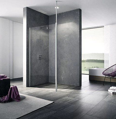 Kermi Xb Glasanlage 121x200mm Silber Hochglanz Walk-In-Glasanlage