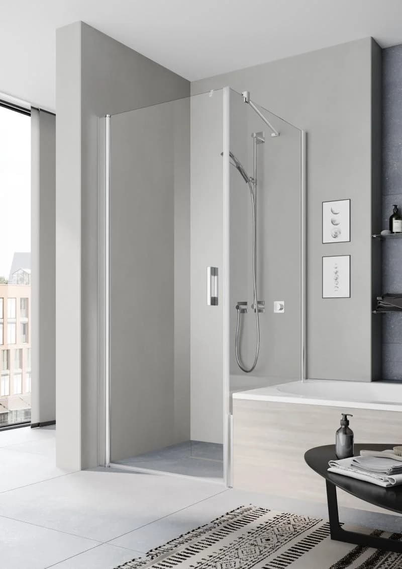 Kermi Pega Seitenwand vrekürzt neben Badewanne PETVO08016VPK 80x160cm Silber Hochglanz