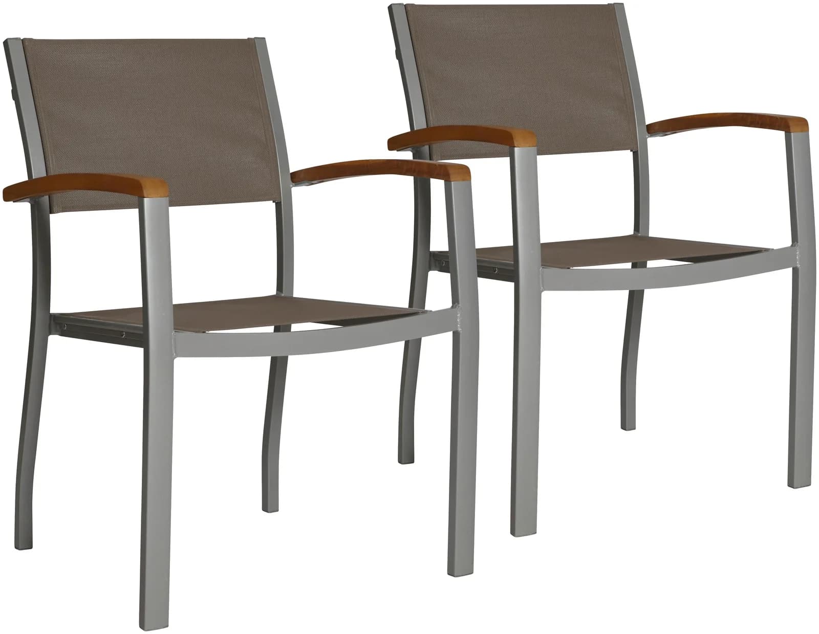 MERXX Monaco Gartenstuhl Grau Stapelbar Aluminium Akazie