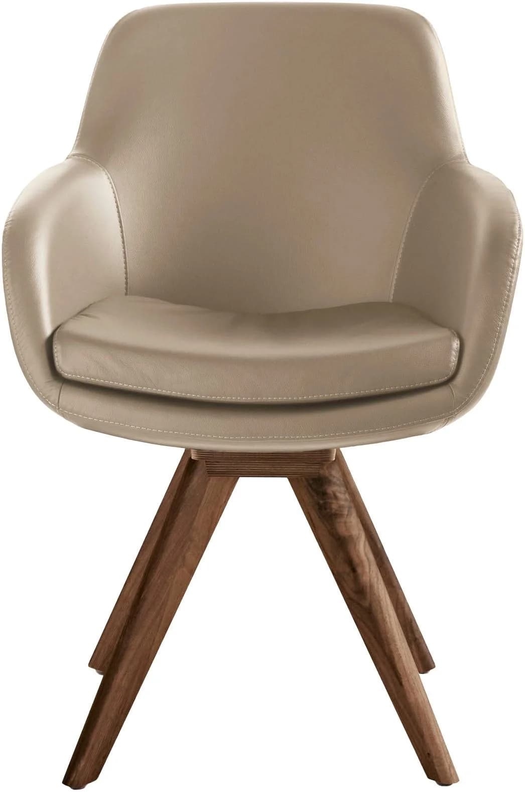 MUSTERRING Tavia Esszimmerstuhl Beige Wildnussbaum mit Drehfunktion