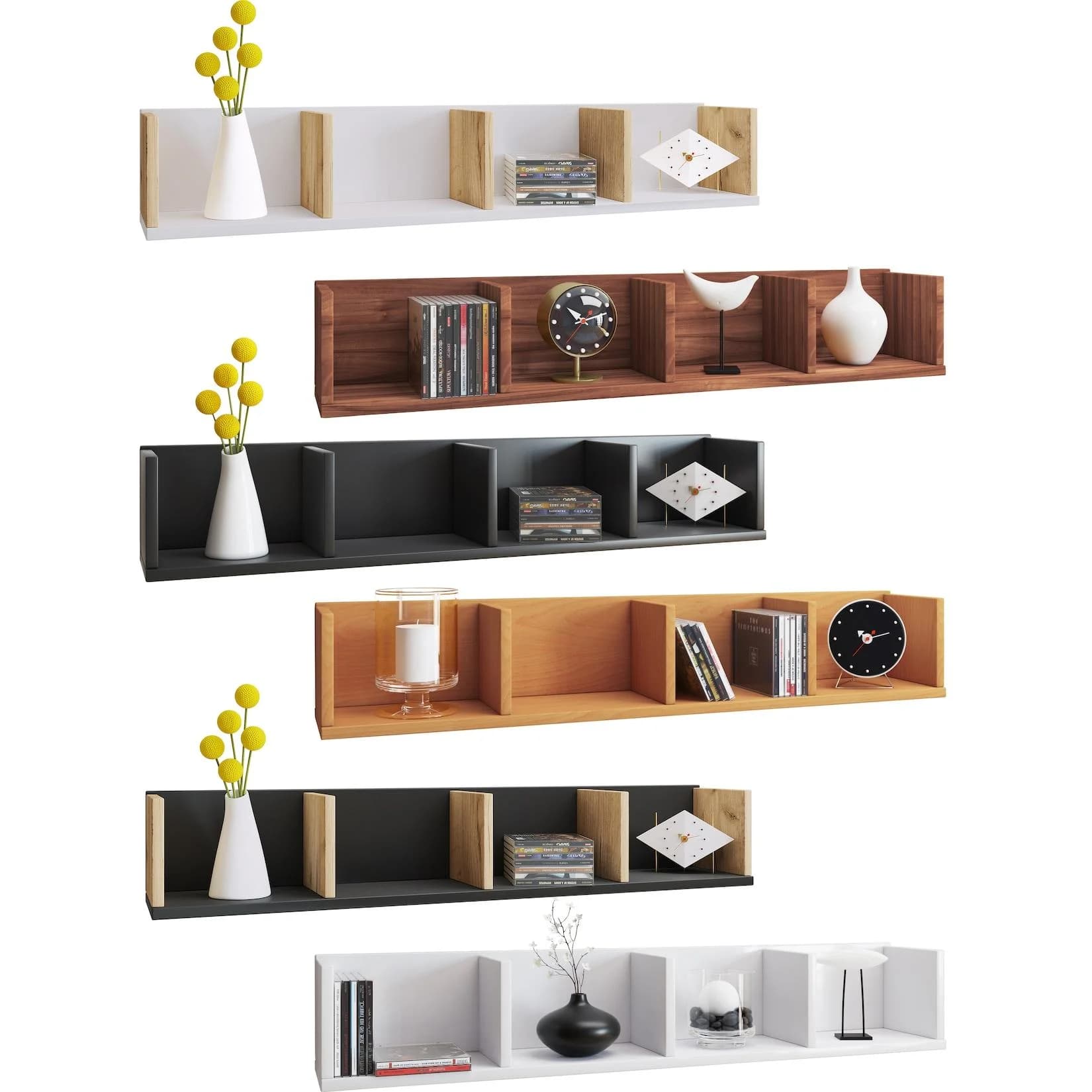 VCM Wandregal Honsa Braun Holzstruktur-Nachbildung