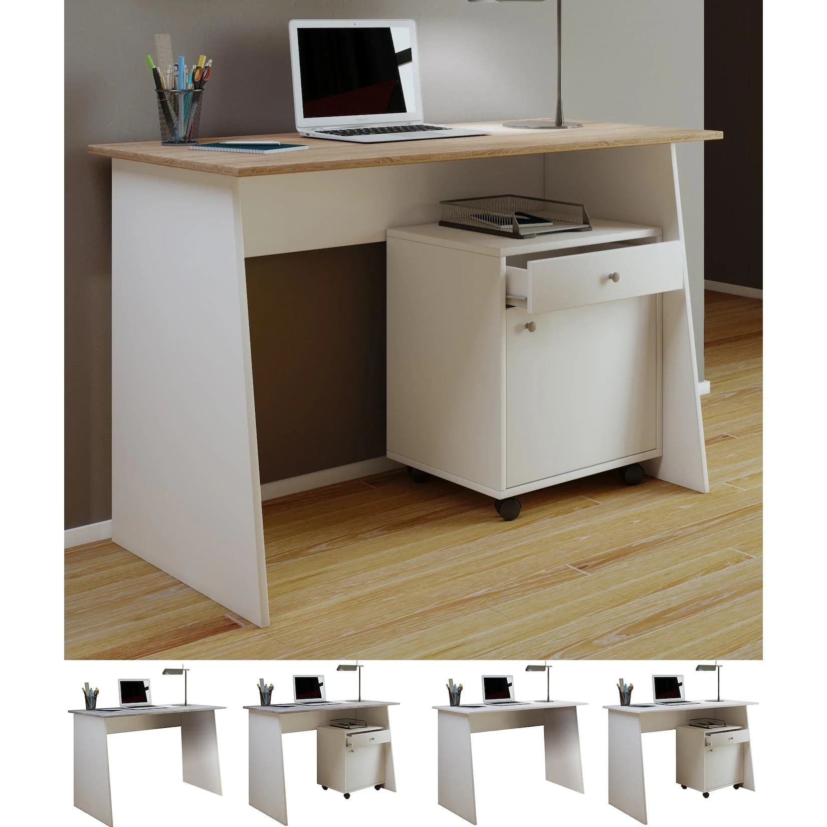 VCM Schreibtisch Masola Maxi mit Holzstruktur-Nachbildung