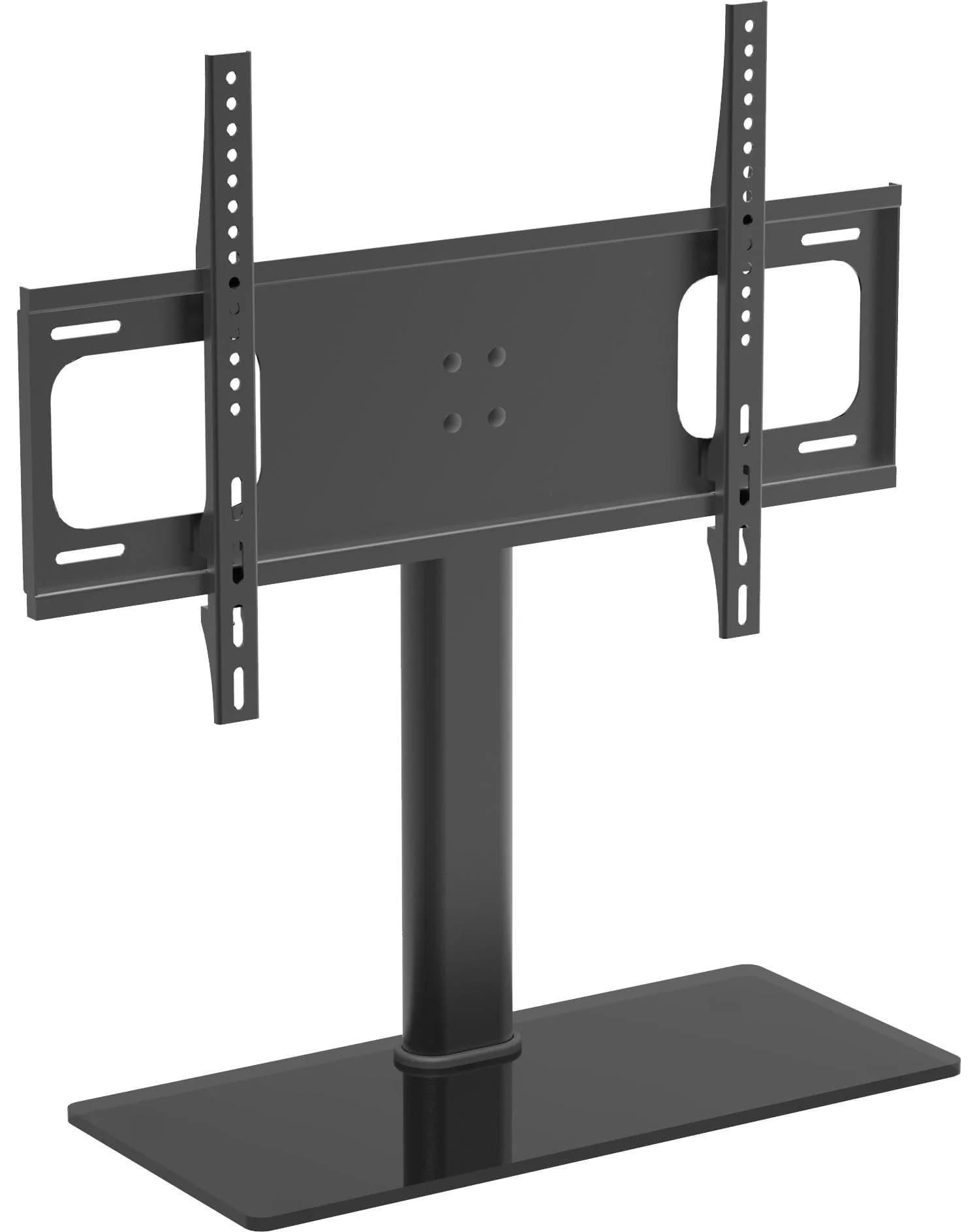 VCM TV Standfuß Aufsatz Schwarz Stahl ESG-Glas 66x67x25 cm