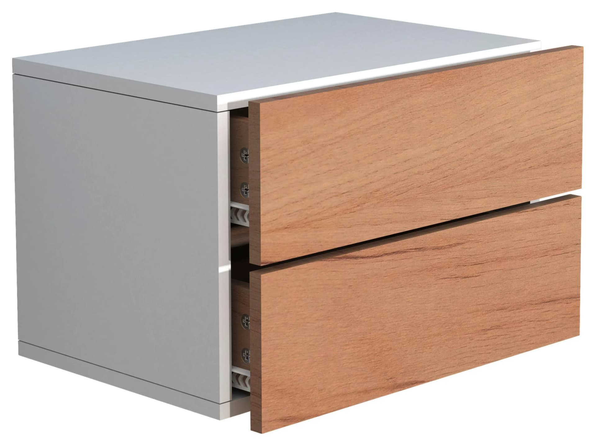 VCM Nachttisch Usal L45 Wandmontage Braun Weiß Honig-Eiche