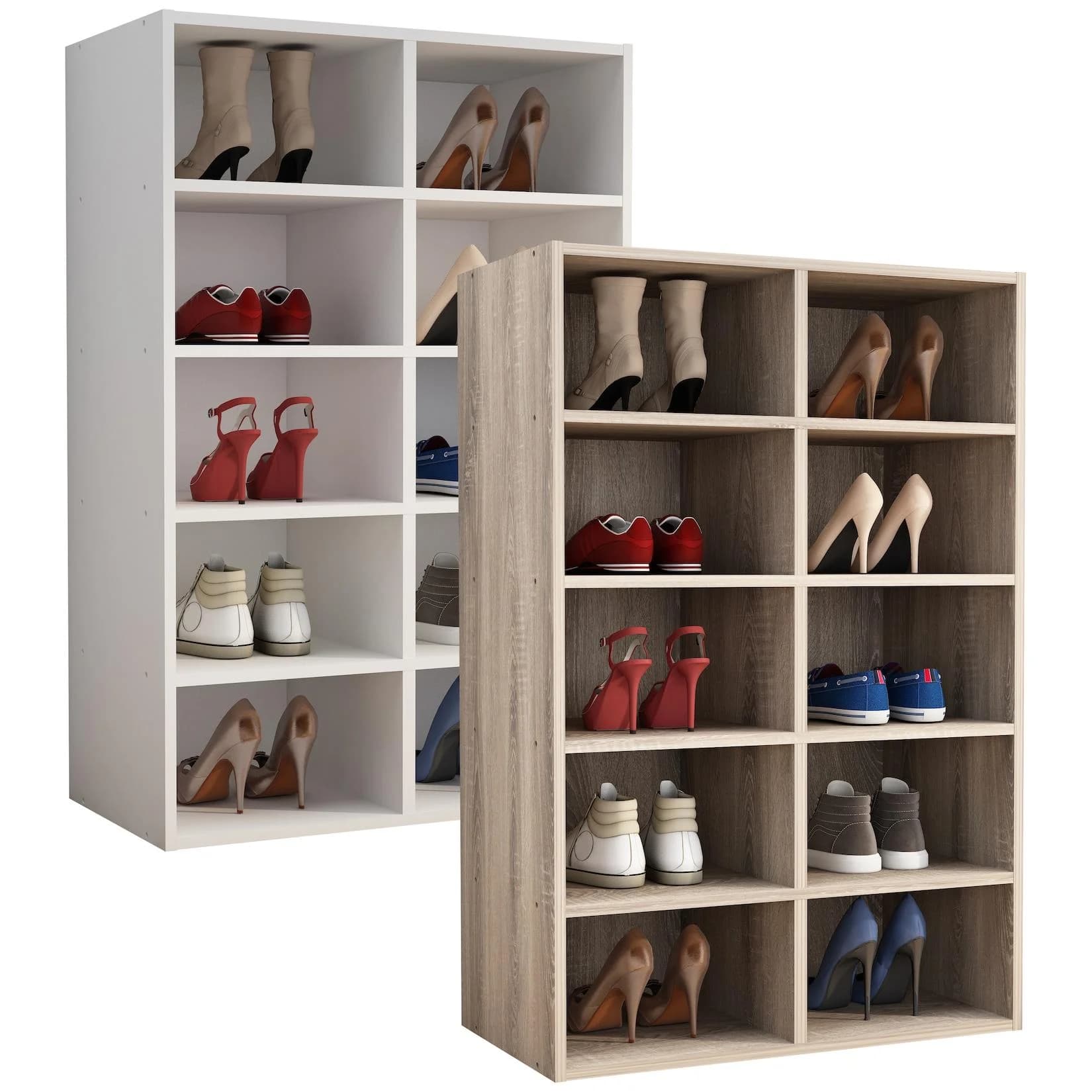 VCM Schuhregal Hinsol M Weiß Holz 10 Fächer