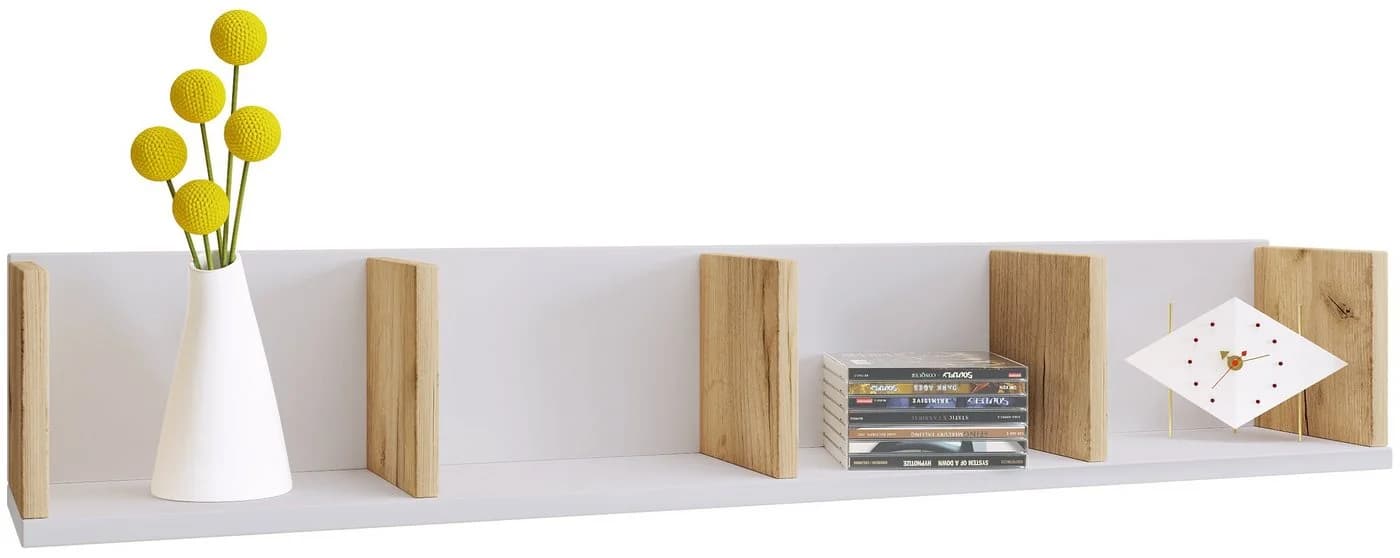 VCM Eckregal Honsa Weiß Honigeiche Holzwerkstoff 3 Fächer