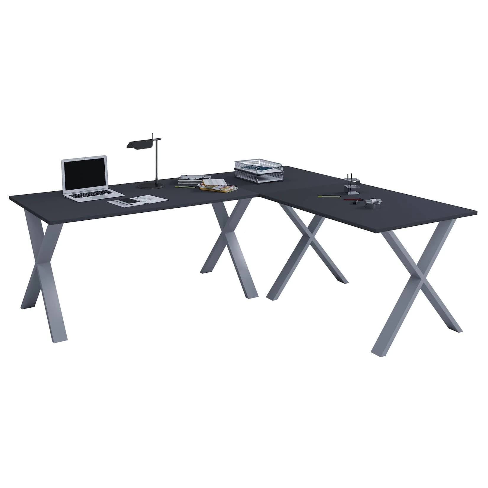 VCM Eckschreibtisch Lona Holzstruktur Nachbildung 220x220 cm