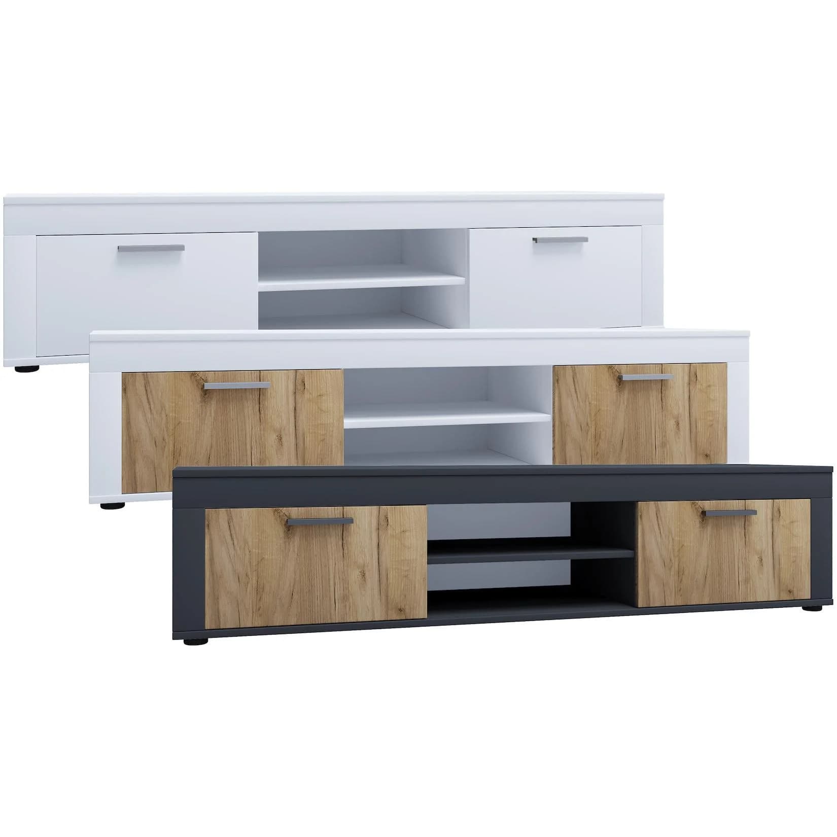 VCM Wohnzimmertisch Usilo XL TV-Lowboard Weiß