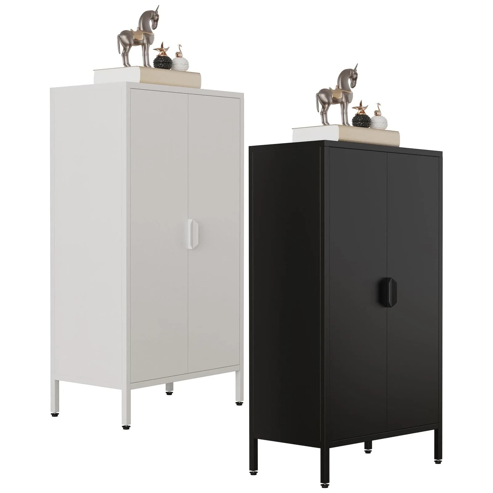 VCM Stahl Kommode Sideboard mit Drehtüren Industrie Style