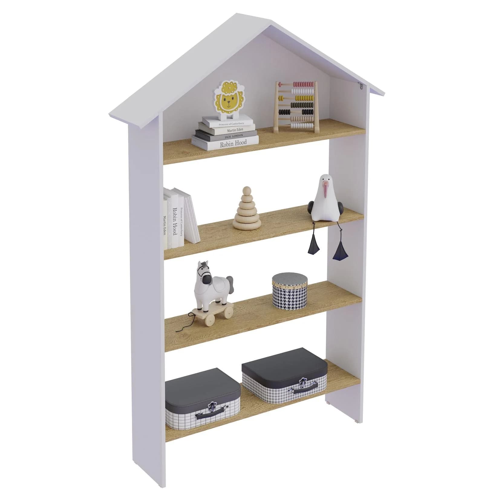 VCM Kinderregal Malusa Standregal Holz Braun/Weiß