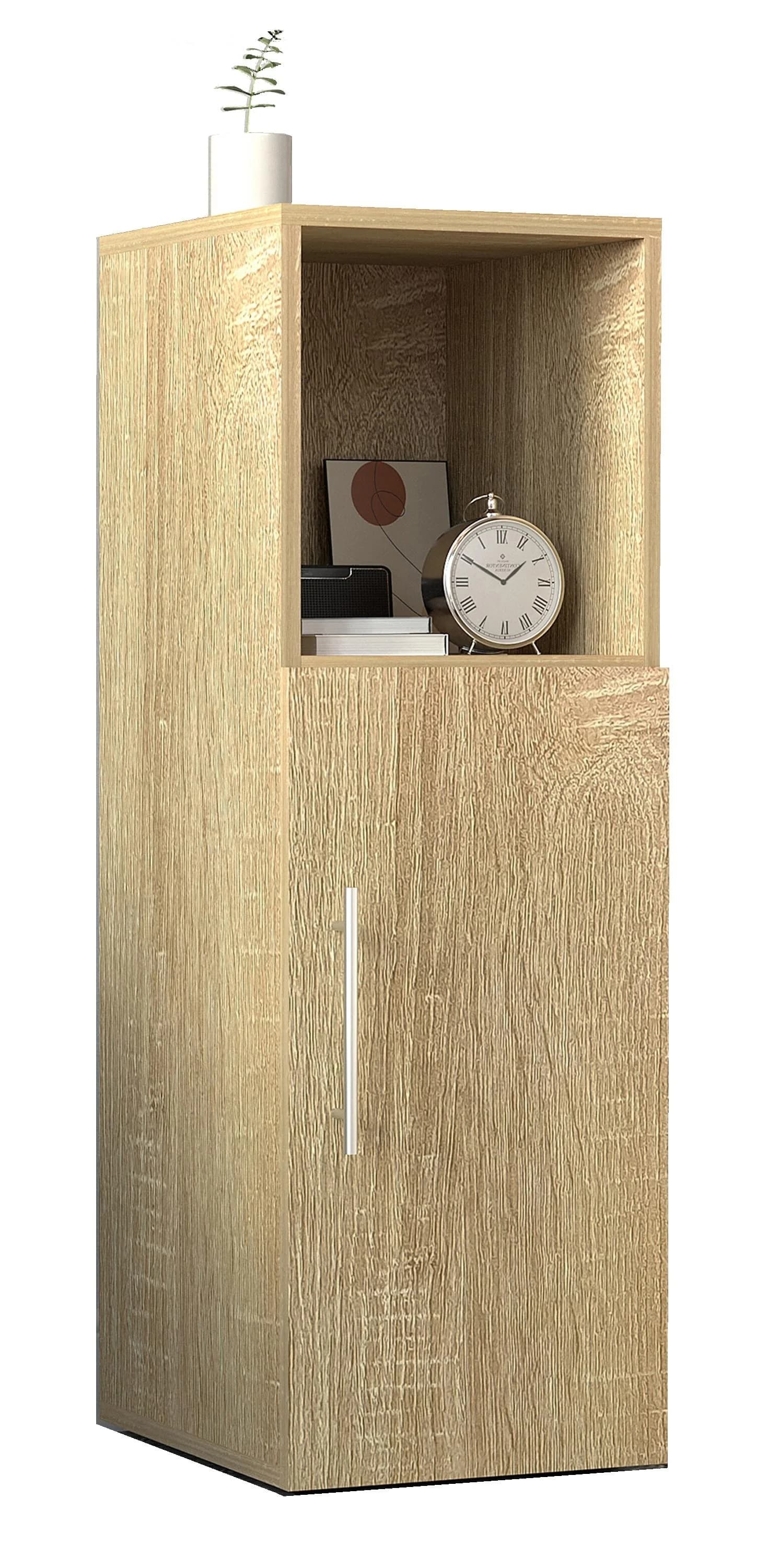 VCM Nachttisch Narila Braun Holzstruktur-Nachbildung mit Drehtür