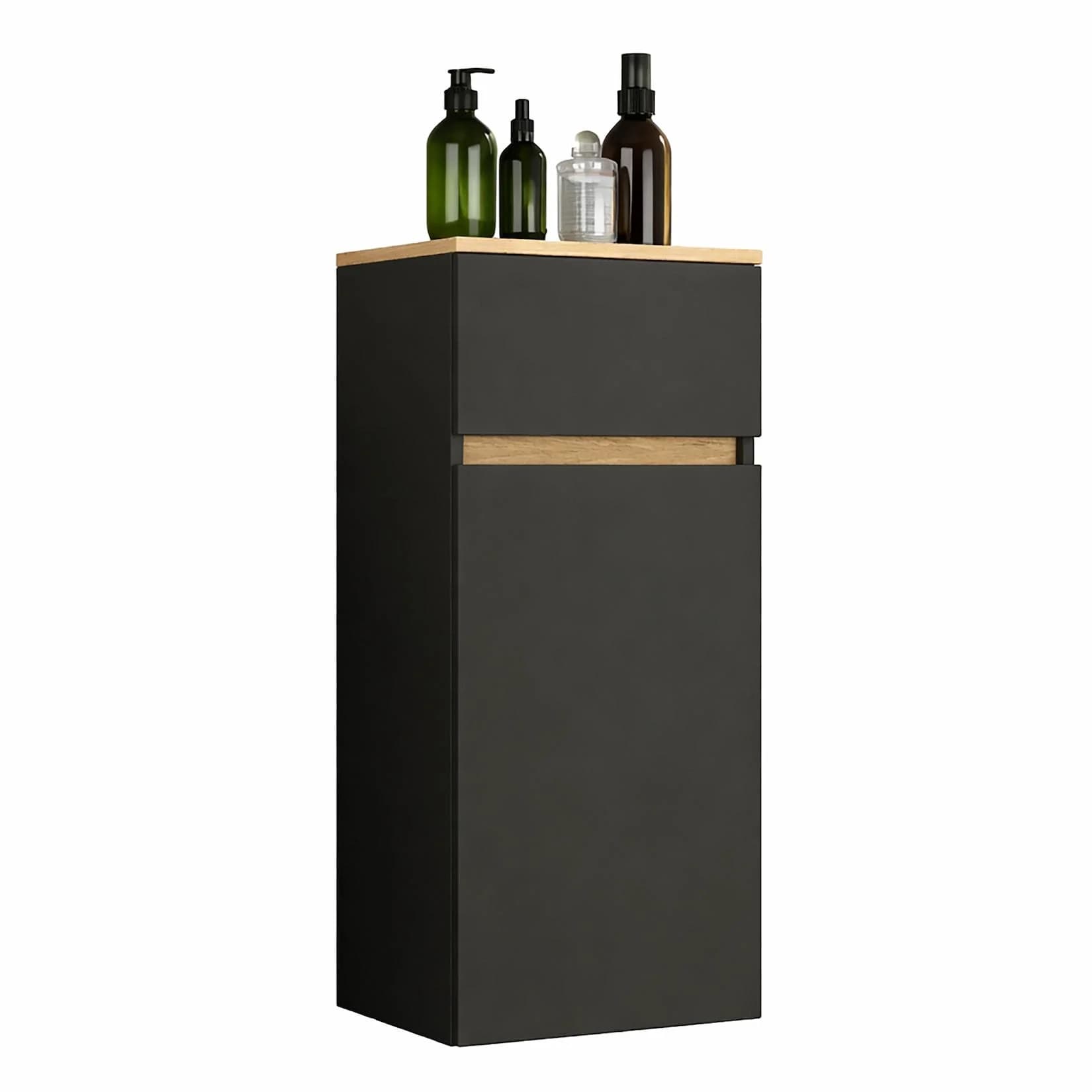 VCM Midischrank Cosila Hängeschrank Badmöbel Anthrazit Eiche