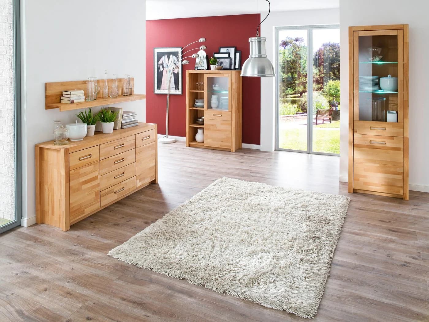 MCA Living Wandboard Fenja Massivholz Kernbuche Wandregal