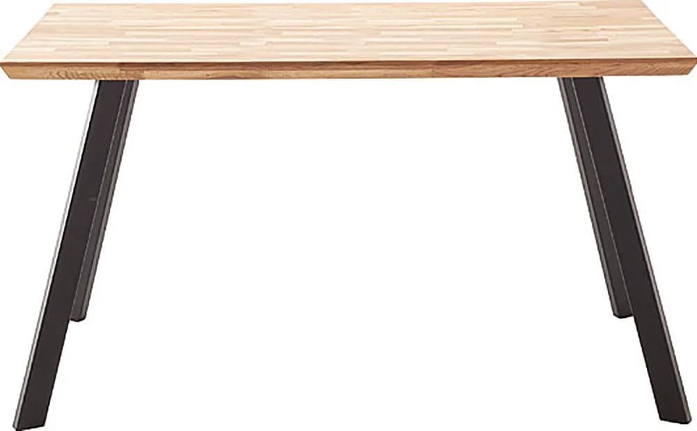 MCA LIVING Esstisch Zeballos Massivholz Zerreiche Schwarz Beige