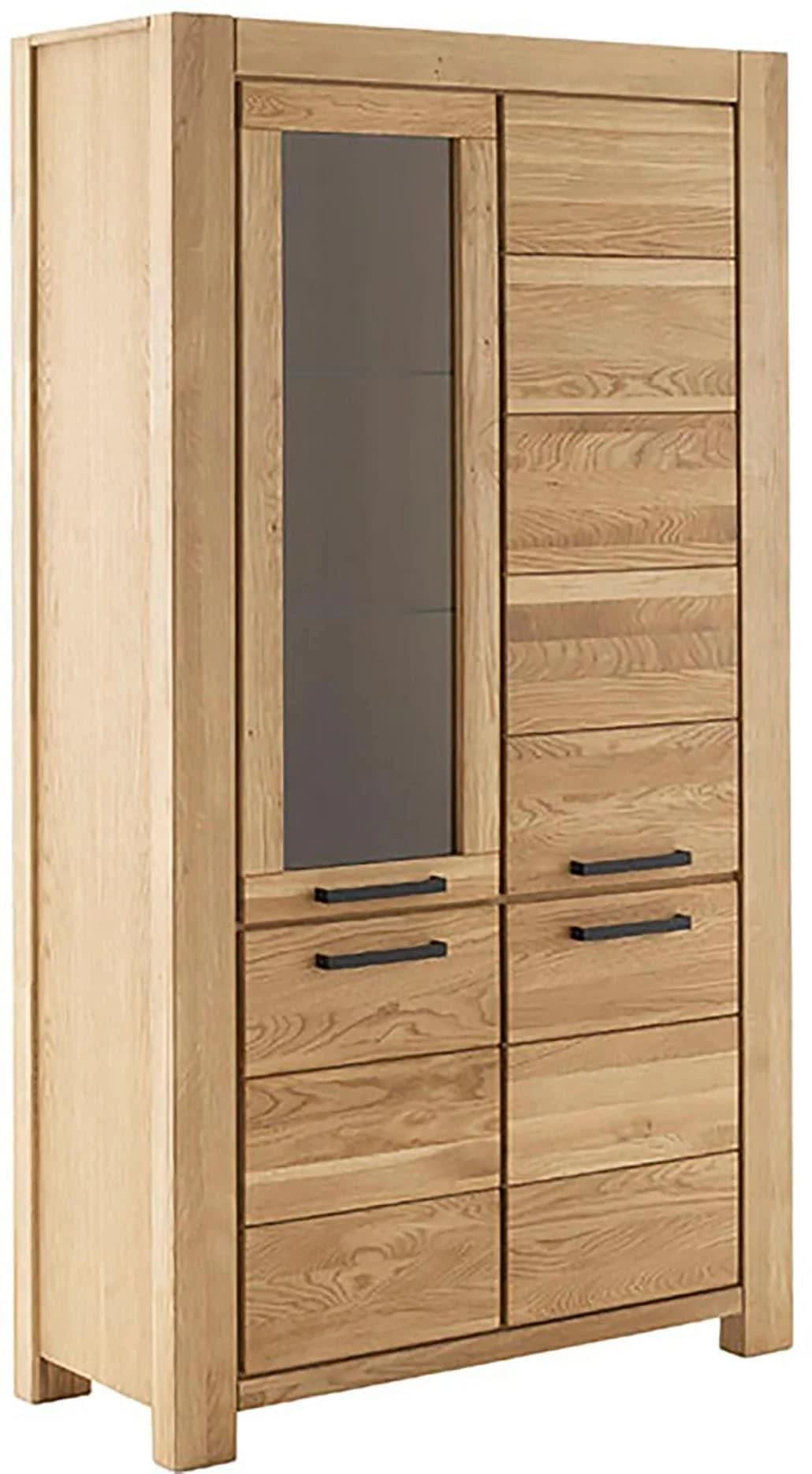 MCA LIVING Vitrine SILIAS Groß Wildeiche Naturfarben mit Glasböden